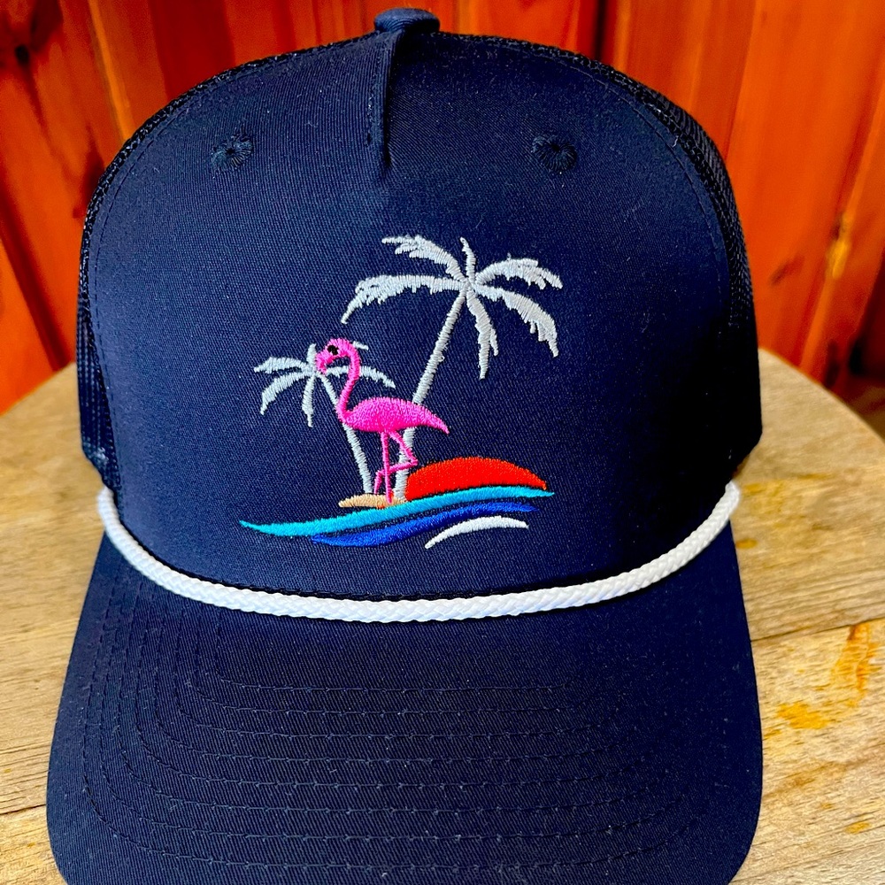 Flamingo Embroidery Cap Design